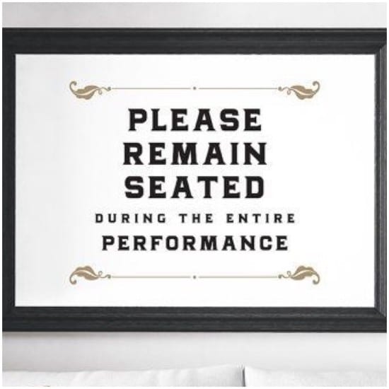 Please remain seated, bathroom print